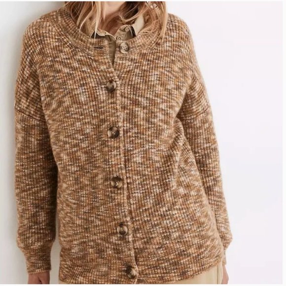 NWT Madewell Space-Dyed Winstead Cardigan Sweater Spacedye Butterscotch - Picture 4 of 7
